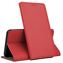 Htdmobiles Housse pour Motorola Moto G52 4G / G82 5G - etui coque pochette portefeuille + verre trempe - ROUGE MAGNET