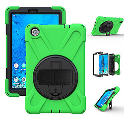 Coque en TPU + Silicone avec béquille pivotante à 360° et bandoulière vert pour votre Lenovo Tab M8 8 TB-8505F/8505X