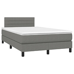 Avis Maison Chic Lit adulte- Lit + matelas + LED,Sommier à lattes de lit matelas LED gris foncé 120x190 cm tissu -GKD26380