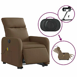 Maison Chic Fauteuil Relax pour salon, Fauteuil inclinable de massage électrique Marron Tissu -GKD84109 pas cher