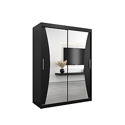 Abiks Meble Armoire MONACO À Portes Coulissantes 200/150/62 2 Portes (Noir/Noir)