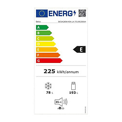 Acheter Réfrigérateur combiné intégrable 271l à glissières blanc - BCSA285K4SNLH - BEKO