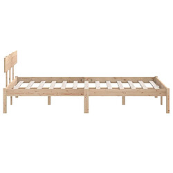 Maison Chic Lit adulte - Lit simple Cadre de lit,Structure du lit Contemporain Bois de pin massif 140x200 cm -MN47977 pas cher