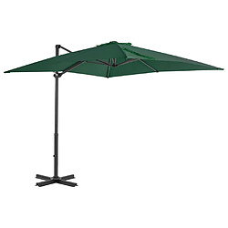 Maison Chic Parasol Jardin | Parasol en porte-à-faux et mat en aluminium 250x250 cm Vert - GKD21278