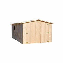 Garage Voiture en Bois Gardiun Mikhail I - 16,78 m² Extérieur 516x324x192/222 cm pas cher