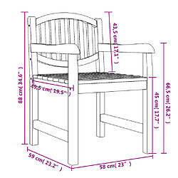 vidaXL Chaises de jardin lot de 6 58x59x88 cm bois massif de teck pas cher