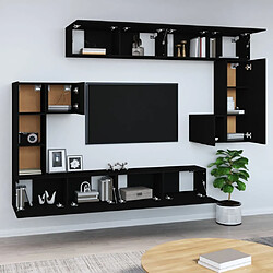 Avis Maison Chic Meuble TV scandinave mural Banc TV suspendu pour salon - Noir Bois d'ingénierie -MN47084