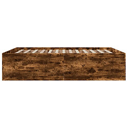 Acheter Vidaxl Cadre de lit chêne fumé 160x200 cm bois d'ingénierie