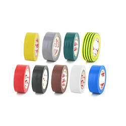 Pack 9 couleurs ruban adhésif 15 mm PVC électrique Scapa 2702