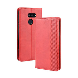 Wewoo Housse Coque Pour LG K40S boucle magnétique rétro Crazy Horse Texture Horizontal en cuir avec support et fentes cartes et cadre photo Rouge