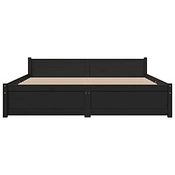 Acheter vidaXL Cadre de lit sans matelas noir bois massif 150x200 cm