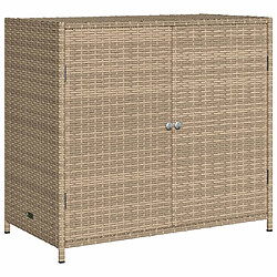 vidaXL Armoire de rangement de jardin beige 83x45x76 cm résine tressée