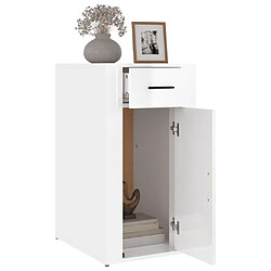 Acheter vidaXL Armoire de bureau Blanc brillant 40x49x75 cm Bois d'ingénierie