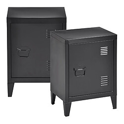 Helloshop26 Lot de 2 tables de chevet 57 x 40 x 30 cm noir 03_0008694