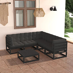 Maison Chic Salon de jardin 6 pcs + coussins - Mobilier/Meubles de jardin - Table et chaises d'extérieur Bois de pin massif -MN75353