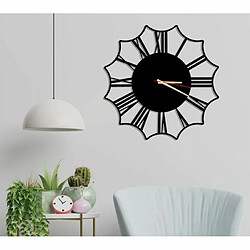 DEKORY Florya Black Horloge Murale en Métal 50cm