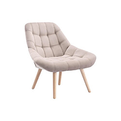 Avis Vente-Unique Fauteuil en velours beige LUOSTO