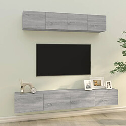 vidaXL Ensemble de meubles TV 4 pcs Sonoma gris Bois d'ingénierie