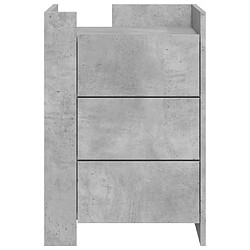 Avis vidaXL Table de chevet gris béton 45x50x65 cm bois d'ingénierie