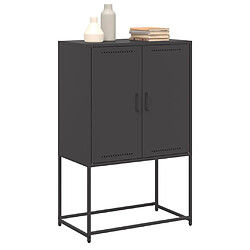 Avis vidaXL Buffet haut noir 68,5x38,5x107 cm acier