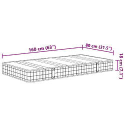 vidaXL Matelas à ressorts Bonnell pour enfants moyen 80x160 cm pas cher