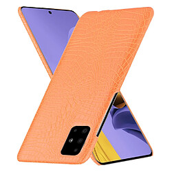 Wewoo Coque Pour Galaxy A51 Antichoc Crocodile Texture PC + PU Case Orange