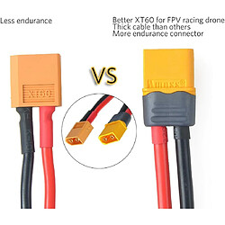 Avis 4pcs XT60 Connecteurs mâles avec câbles en silicone 150mm 12AWG pour batteries de drones de course RC Lipo FPV