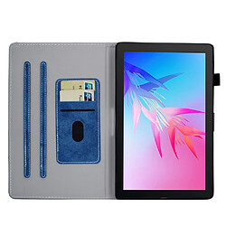 Etui en PU motif de couture avec support pour Huawei Enjoy Tablet 2/MatePad T 10 9.7 pouces/T 10S 10.1 pouces/Pad X6 9.7 pouces - bleu