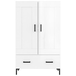 Acheter vidaXL Buffet haut blanc brillant 69,5x31x115 cm bois d'ingénierie