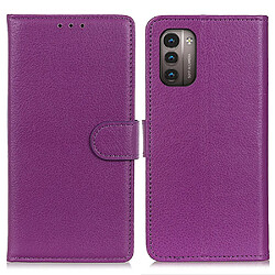 Etui en PU texture litchi avec support, violet pour Nokia G11/G21