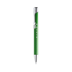 Totalcadeau Stylo en aluminium à mécanisme bouton - encre bleu Couleur - Vert pas cher