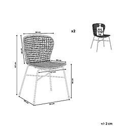 Avis Beliani Chaise de salle à manger Set de 2 Rotin Naturel ELFROS