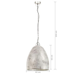 vidaXL Lampe suspendue industrielle 25 W Argenté Rond 42 cm E27 pas cher