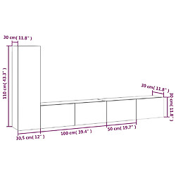 vidaXL Ensemble de meubles TV 3 pcs Blanc Bois d'ingénierie pas cher