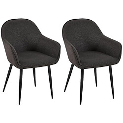 Non Lot de 2 chaises de salle à manger Tissu Boise