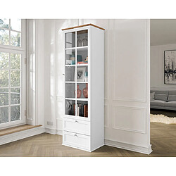 Bestmobilier Francesco - vitrine - bois et blanc - 201 cm pas cher