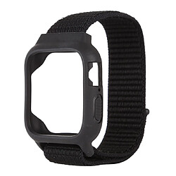 Wewoo Pour Apple Watch Series 5 et 4 44 mm / 3 et 2 et 1 bracelet en nylon de 42 mm avec crochet et attache à boucle noir