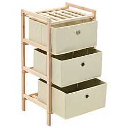 Avis vidaXL Étagères de rangement avec 3 paniers en tissu 2 pcs beige cèdre