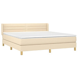 Avis Maison Chic Lit adulte- Lit + matelas,Sommier à lattes de lit avec matelas Crème 180x200 cm Tissu -GKD87990