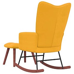 Acheter Maison Chic Chaise à bascule avec repose-pied | Fauteuil Relax Jaune moutarde Velours -GKD40121