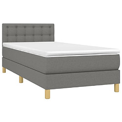 Avis Maison Chic Lit Adulte - Lit simple Lit à sommier tapissier avec matelas moelleux - Meuble de Chambre - Gris foncé 100x200cm Tissu -MN30142