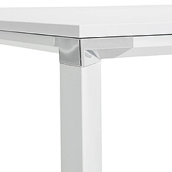 Mes Bureau design 200x100x74 cm plateau blanc et métal blanc - WARNY pas cher