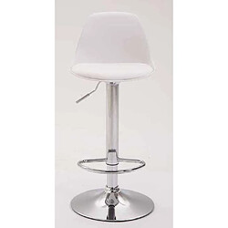 Decoshop26 Lot de 2 tabourets de bar moderne et confortable assise en PVC blanc coque en plastique et pieds en métal chromé 10_0004230