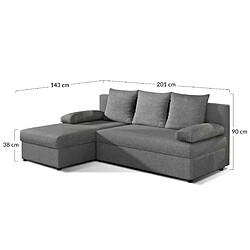 Bestmobilier Numancia - canapé d'angle réversible 4 places - convertible avec coffre - en tissu pas cher