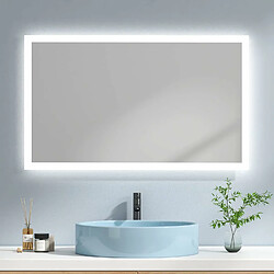 EMKE Miroir de salle de bain avec éclairage Miroir de salle de bain LED 100x60cm | Interrupteur à bouton, Anti-buée | Lumière Blanche Froide/Chaude