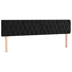 Maison Chic Lot de 2 Têtes de lit design pour chambre - Décoration de lit Noir 100x7x78/88 cm Velours -MN96431