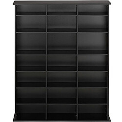 Helloshop26 Armoire étagère bibliothèque rangement CD / DVD meuble de rangement 136,5 cm noir 08_0000229