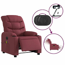 Maison Chic Fauteuil Relax pour salon, Fauteuil de massage inclinable électrique Rouge bordeaux Tissu -GKD39699 pas cher