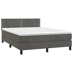 Avis Maison Chic Lit Adulte - Lit simple Lit à sommier tapissier et matelas moelleux - Meuble de Chambre - Gris foncé 140x200cm Velours -MN11623