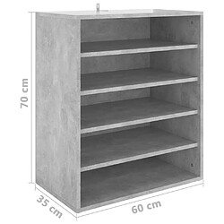 vidaXL Armoire à chaussures Gris béton 60x35x70 cm Bois d’ingénierie pas cher